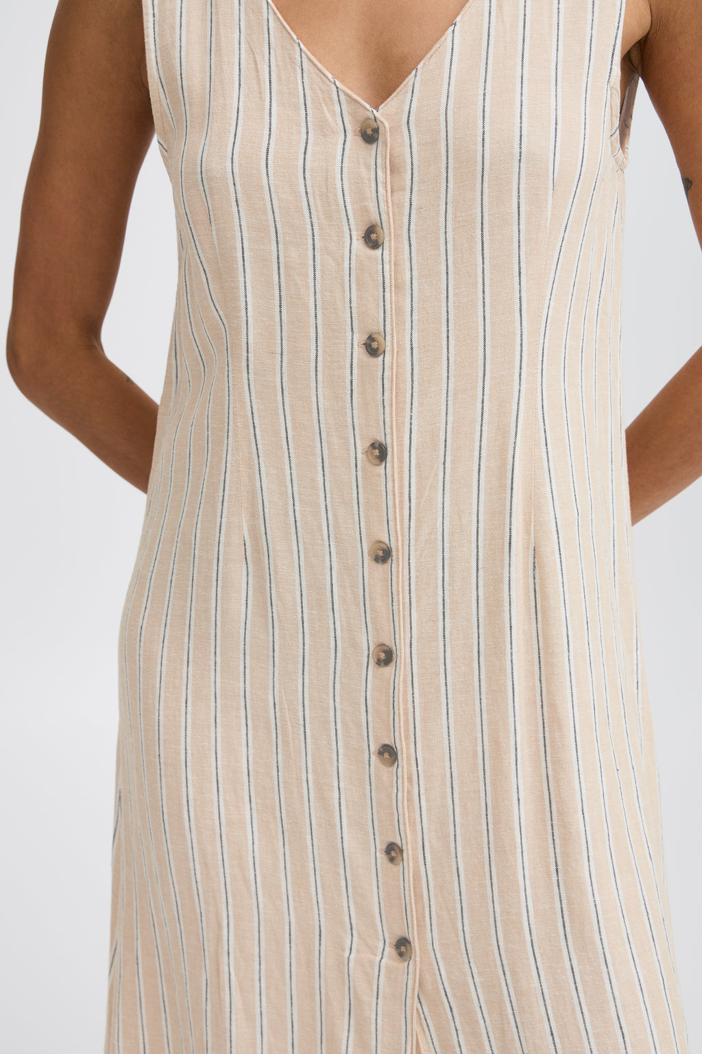 Robe Falakka Longue Beige Rayé B.Young