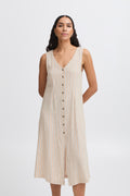 Robe Falakka Longue Beige Rayé B.Young