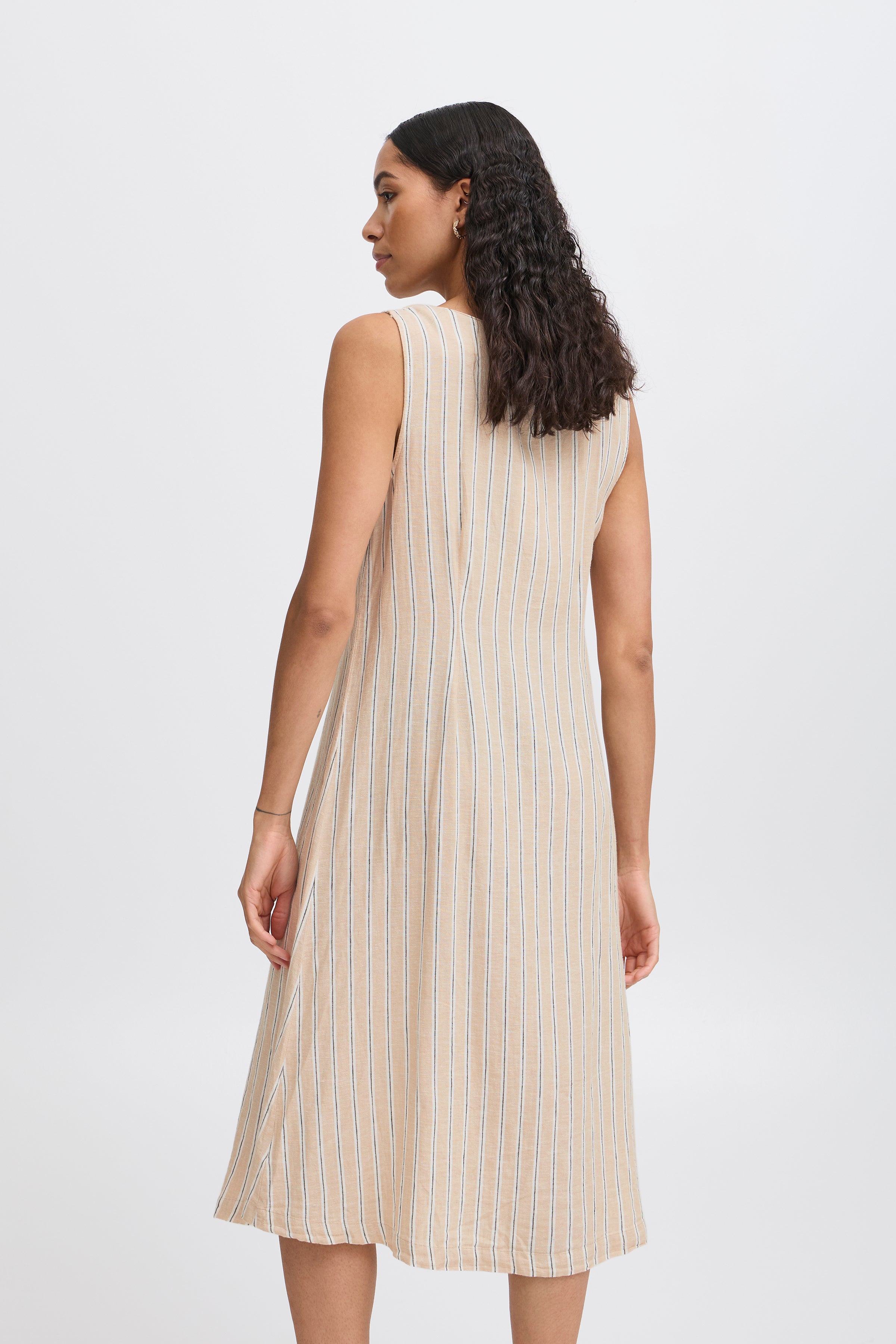 Robe Falakka Longue Beige Rayé B.Young