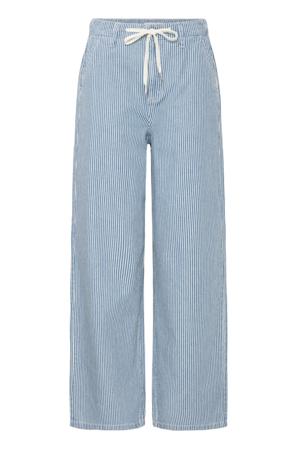 Pantalon Laro Rayé Bleu et Blanc B.Young