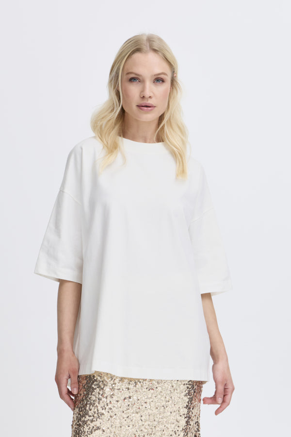 B.Young Ecru Oversized Pandinna T-Shirt