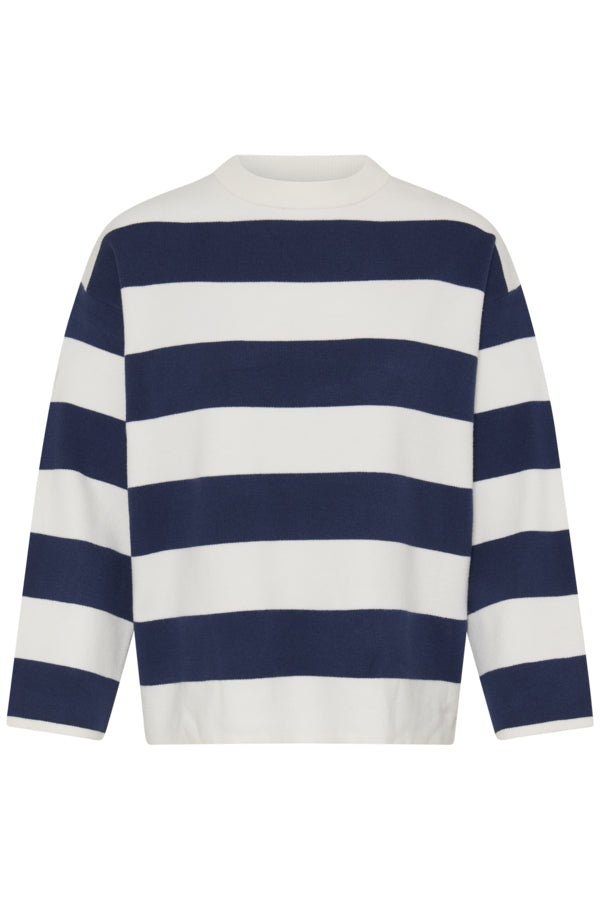 B.Young White & Blue Striped Otari Top