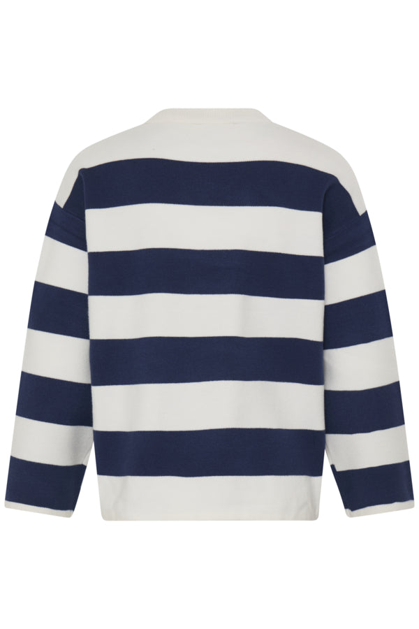 B.Young White & Blue Striped Otari Top