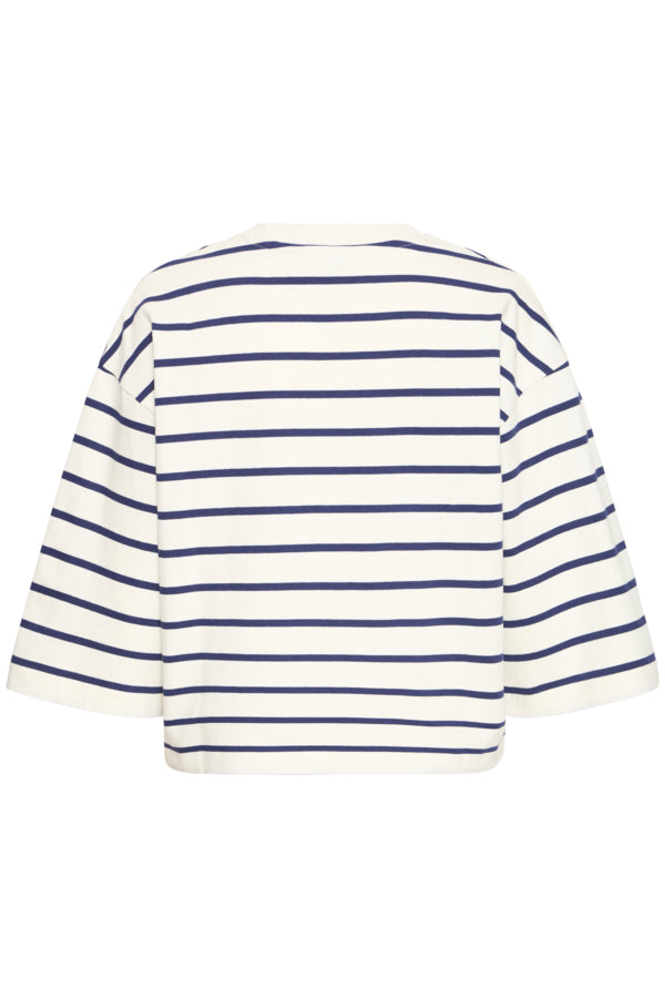 Haut Saima 3/4 Blanc & Bleu B.Young