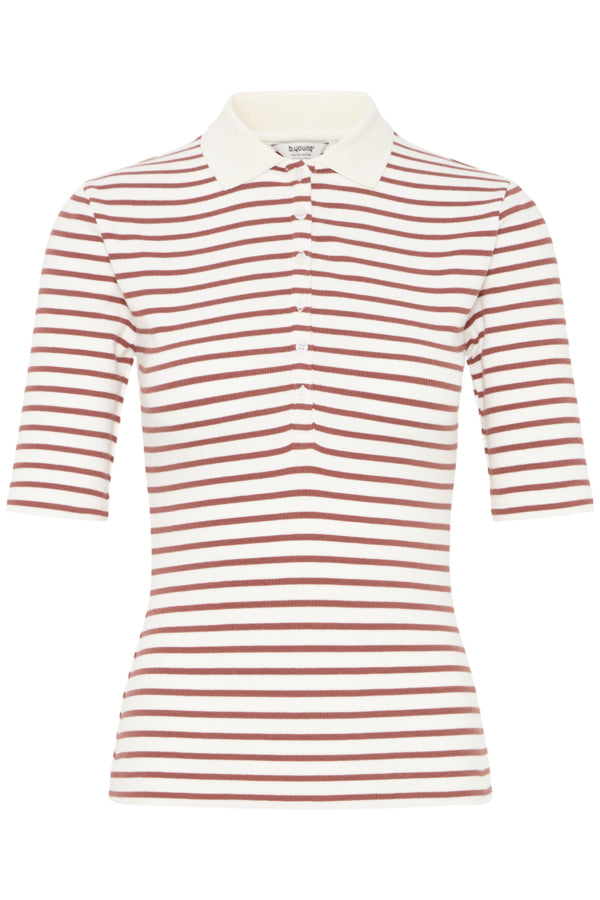 B.Young White/Red Polo Top Sanana