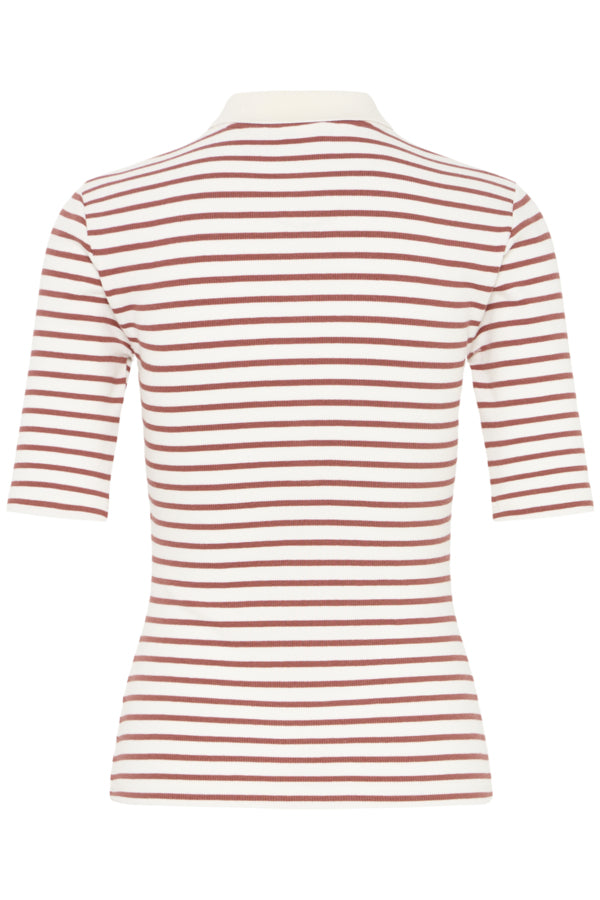 B.Young White/Red Polo Top Sanana