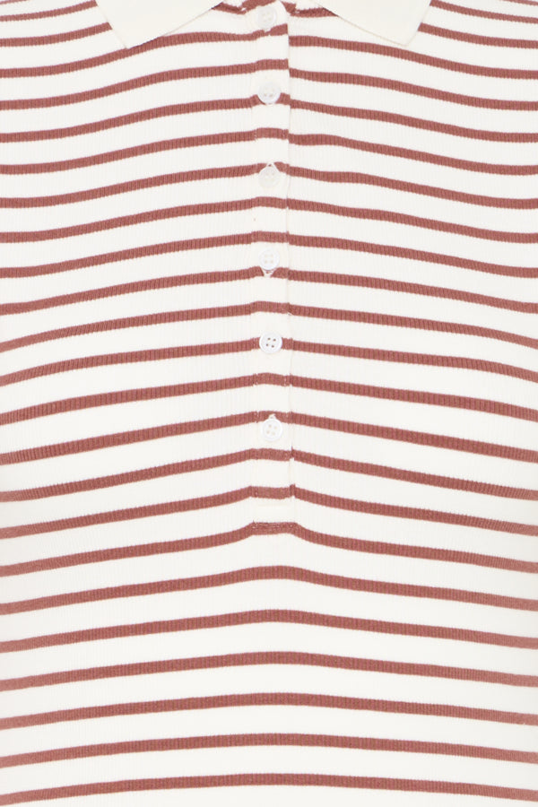 B.Young White/Red Polo Top Sanana