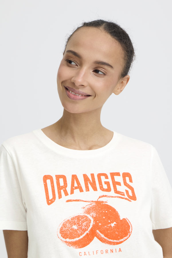 B.Young White Sobbe Print T-Shirt