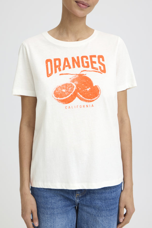 B.Young White Sobbe Print T-Shirt