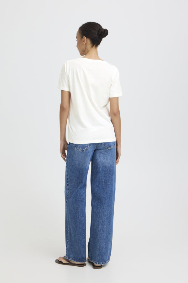 B.Young White Sobbe Print T-Shirt