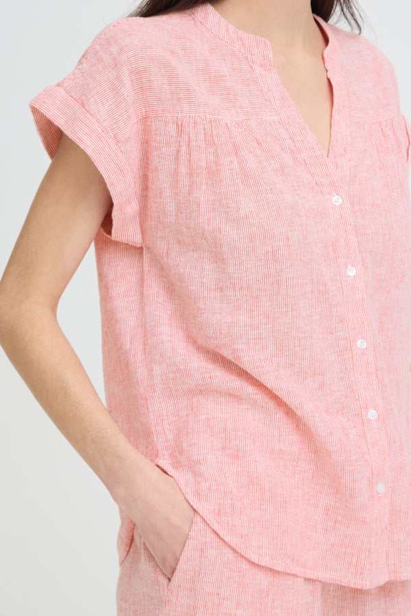 B.Young Izola Stripe Shirt Red/White