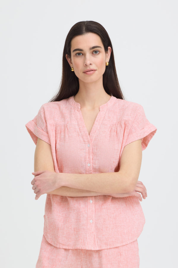 B.Young Izola Stripe Shirt Red/White