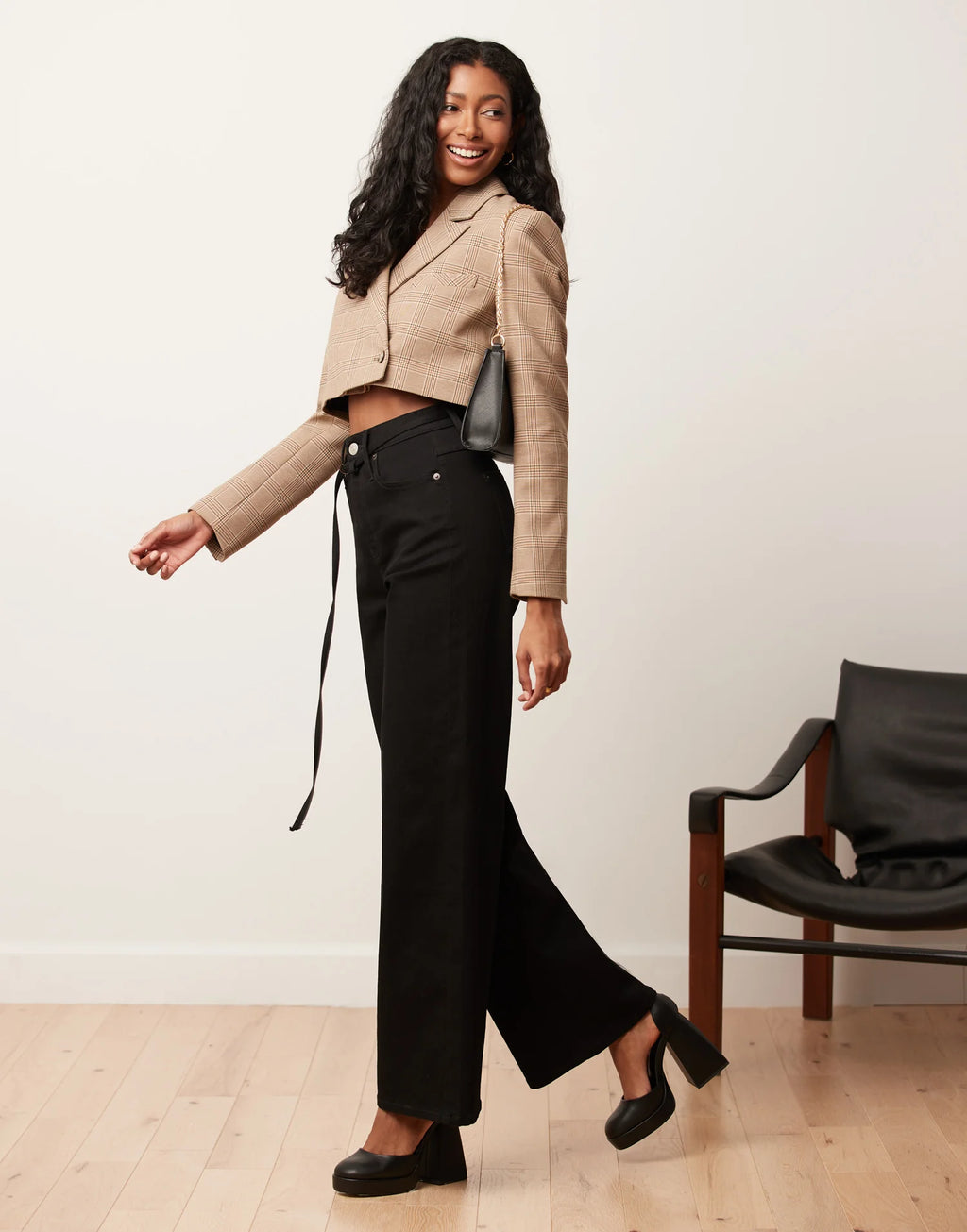 Lily Strap Jeans 2224BK Black Yoga Jeans