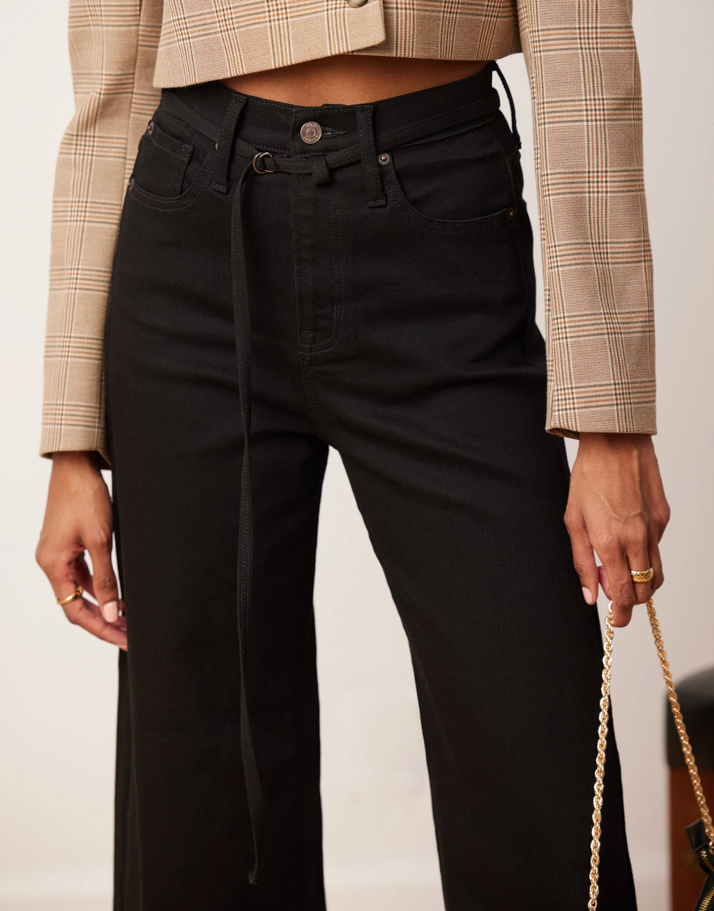 Lily Strap Jeans 2224BK Black Yoga Jeans