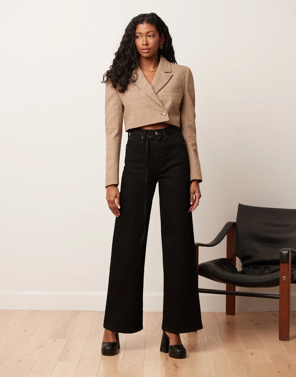 Lily Strap Jeans 2224BK Black Yoga Jeans
