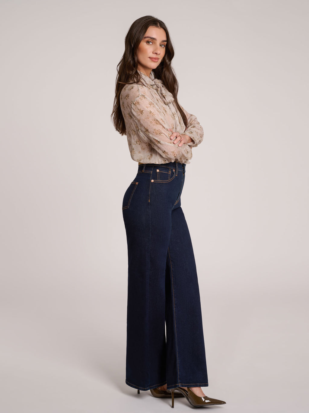 Lily Blue Butter Fly Yoga Jeans