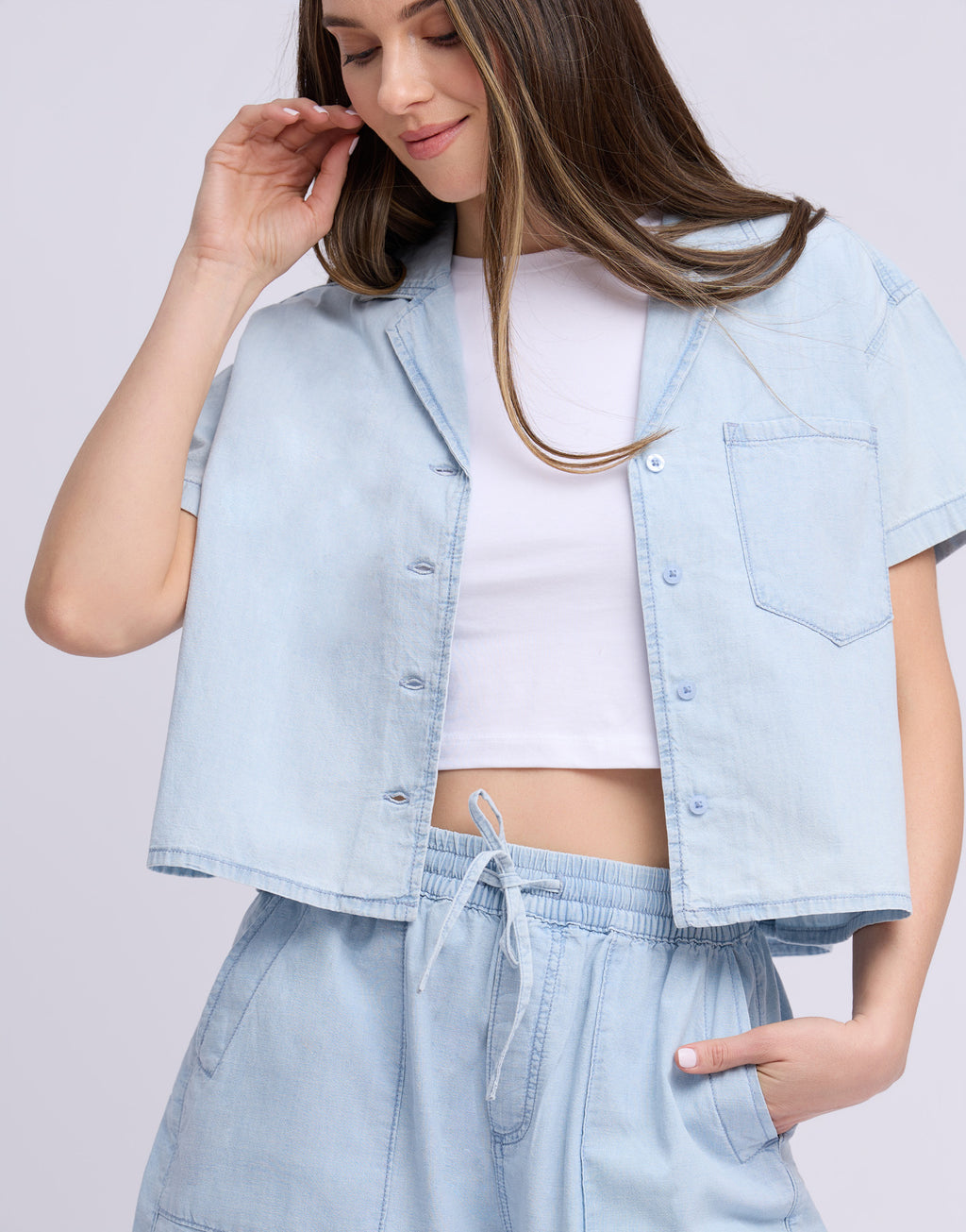 Chemise Chambray Cropped Celine Yoga Jeans