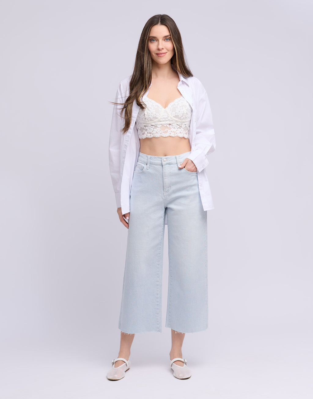 Lily Wide Pinstripe Yoga Jeans