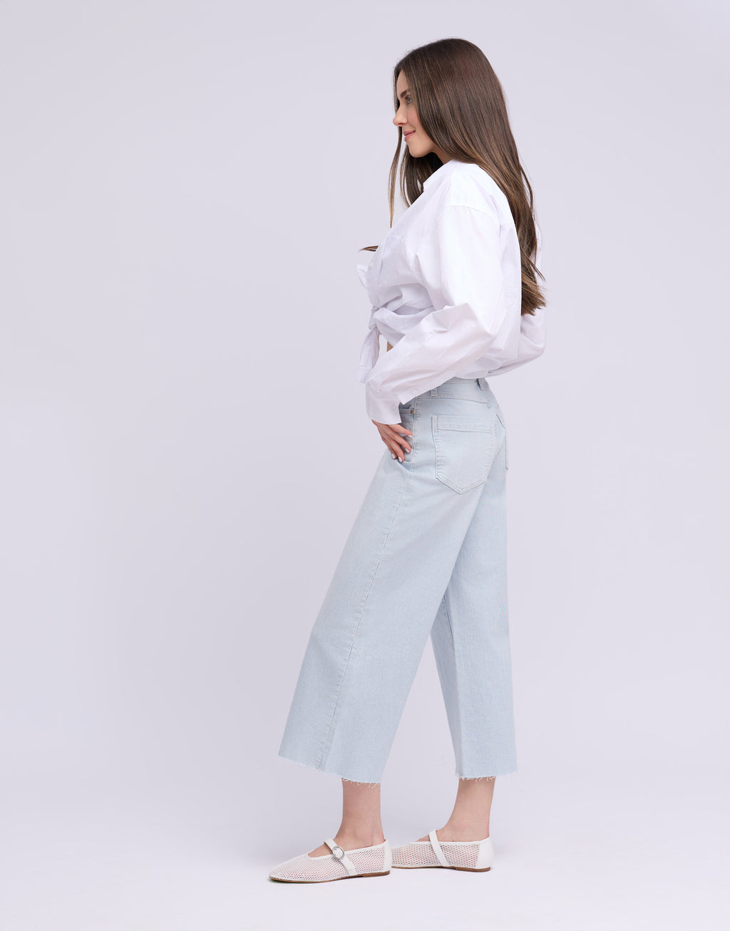 Lily Wide Pinstripe Yoga Jeans