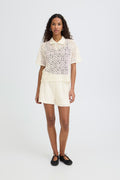 Ichi Naima White Ecru Top