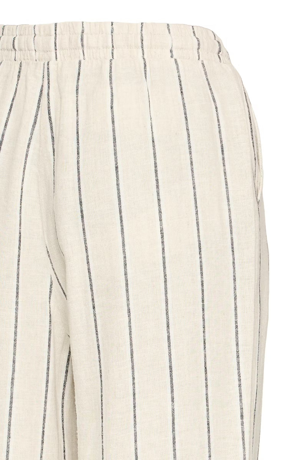 Ichi Striped Brown Linno Trousers