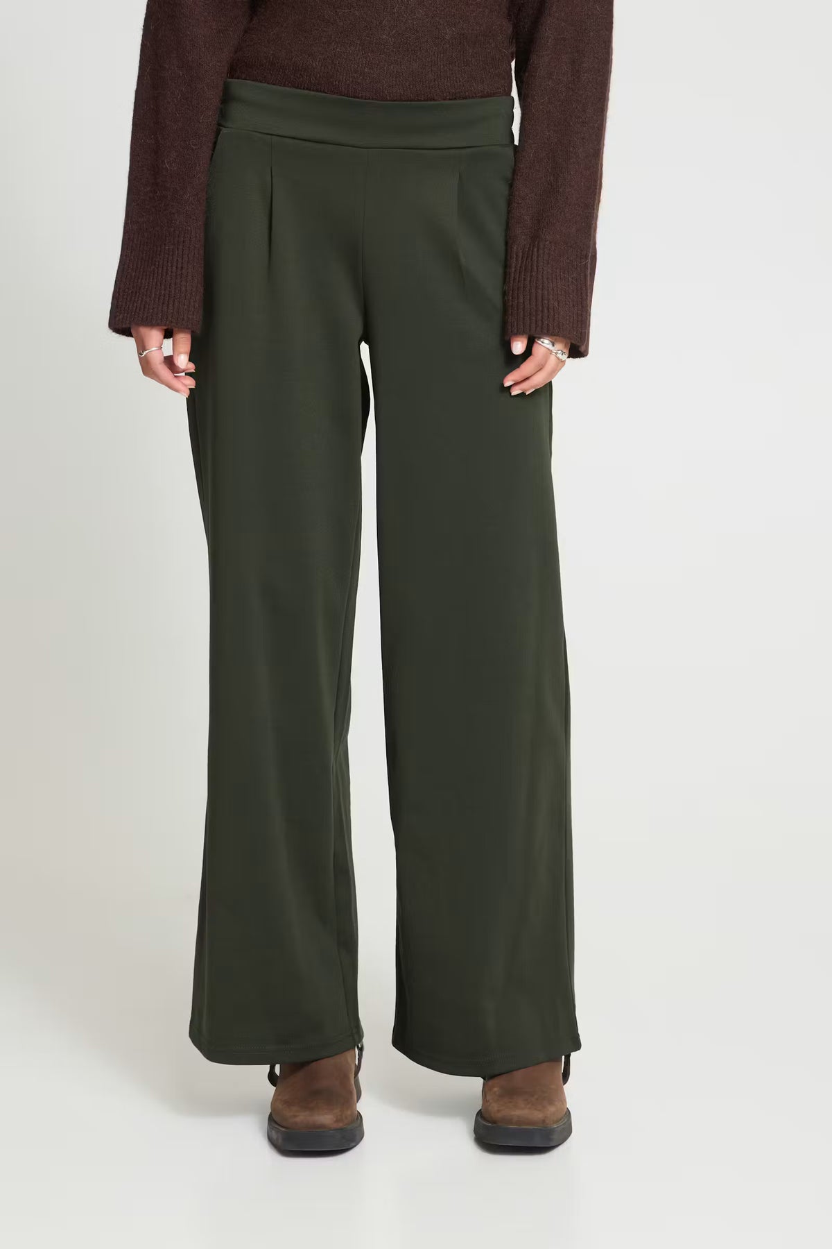 Pantalon Kate Wide Long Vert Rosin Ichi