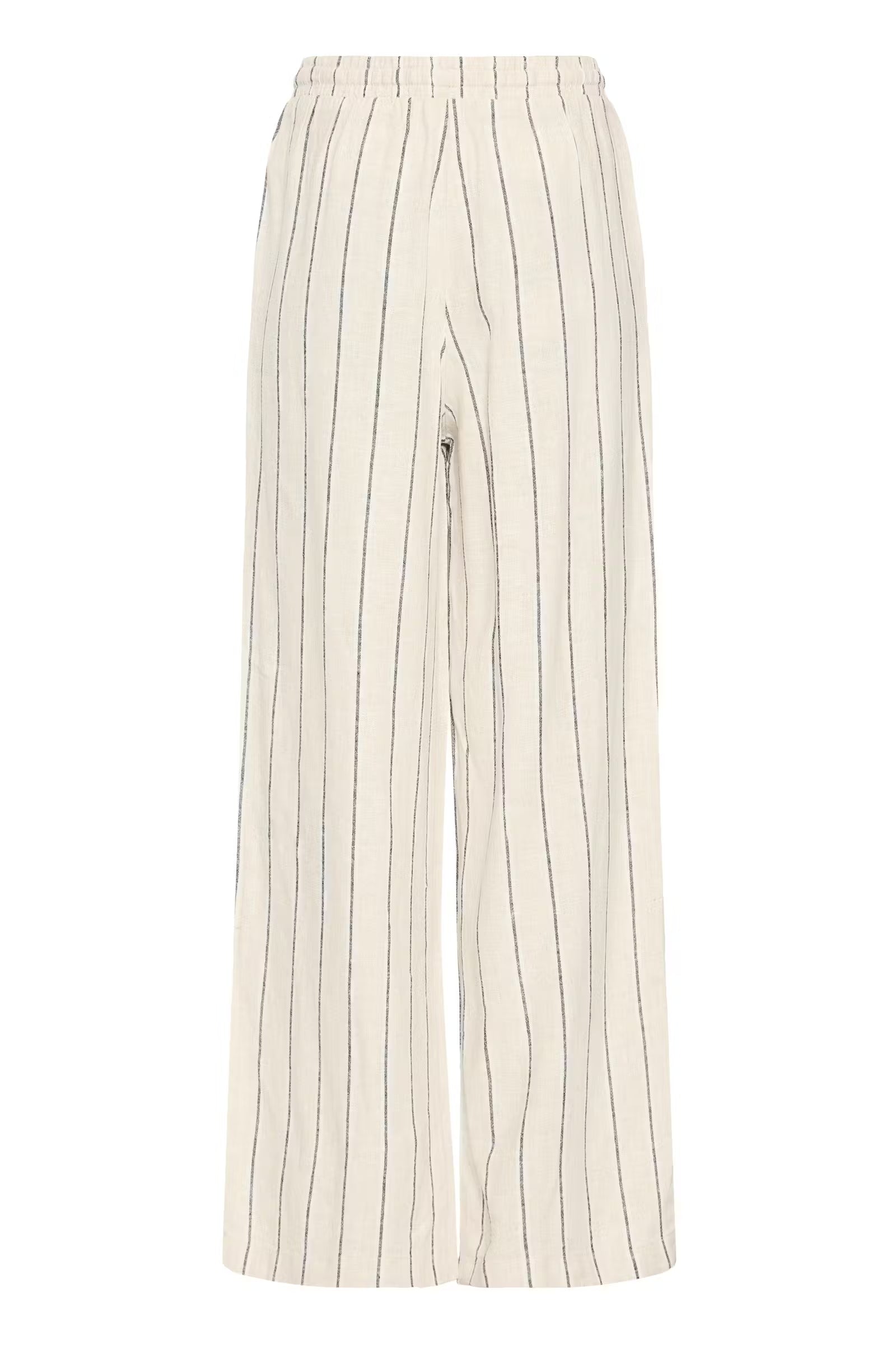 Ichi Striped Brown Linno Trousers