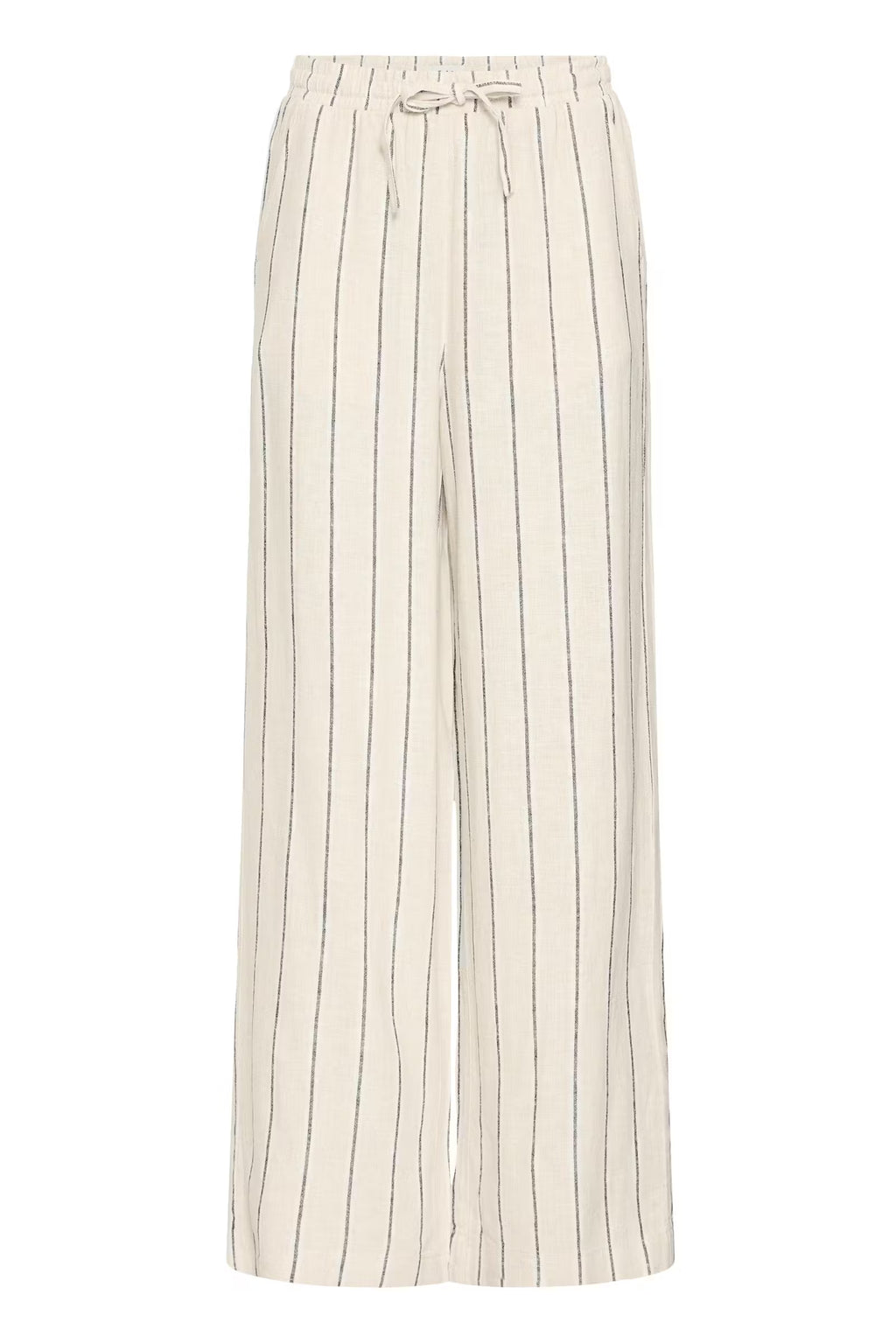 Ichi Striped Brown Linno Trousers