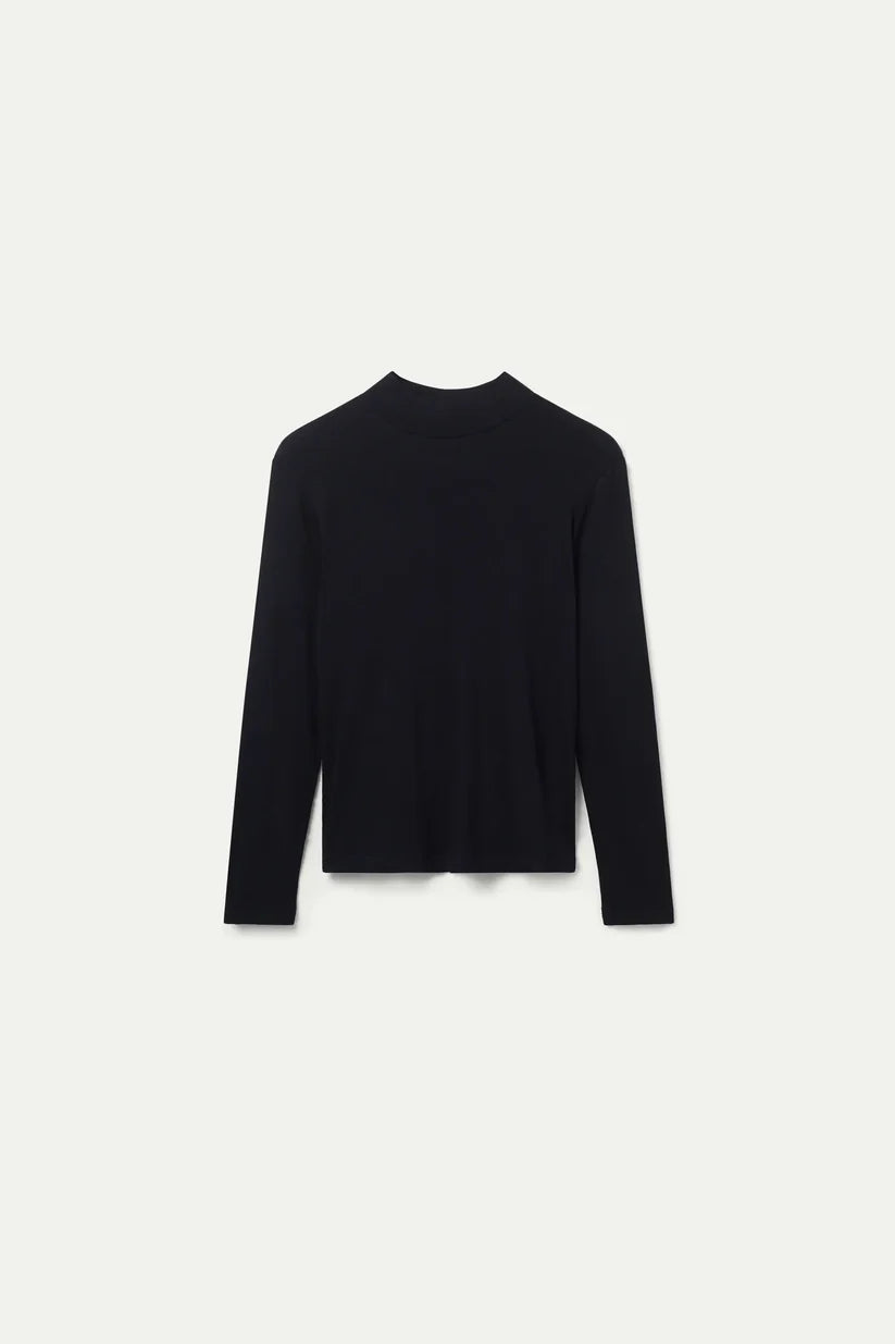 Compania Fantastica Black Mock Neck Top