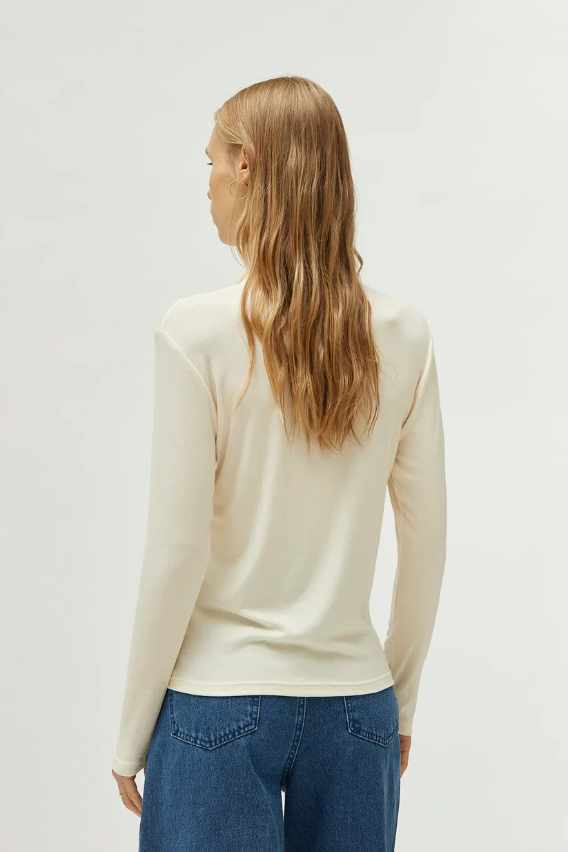 Fantastica Company Cream Mock Neck Top