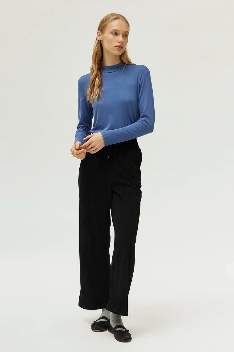 Compania Fantastica Blue Mock Neck Top