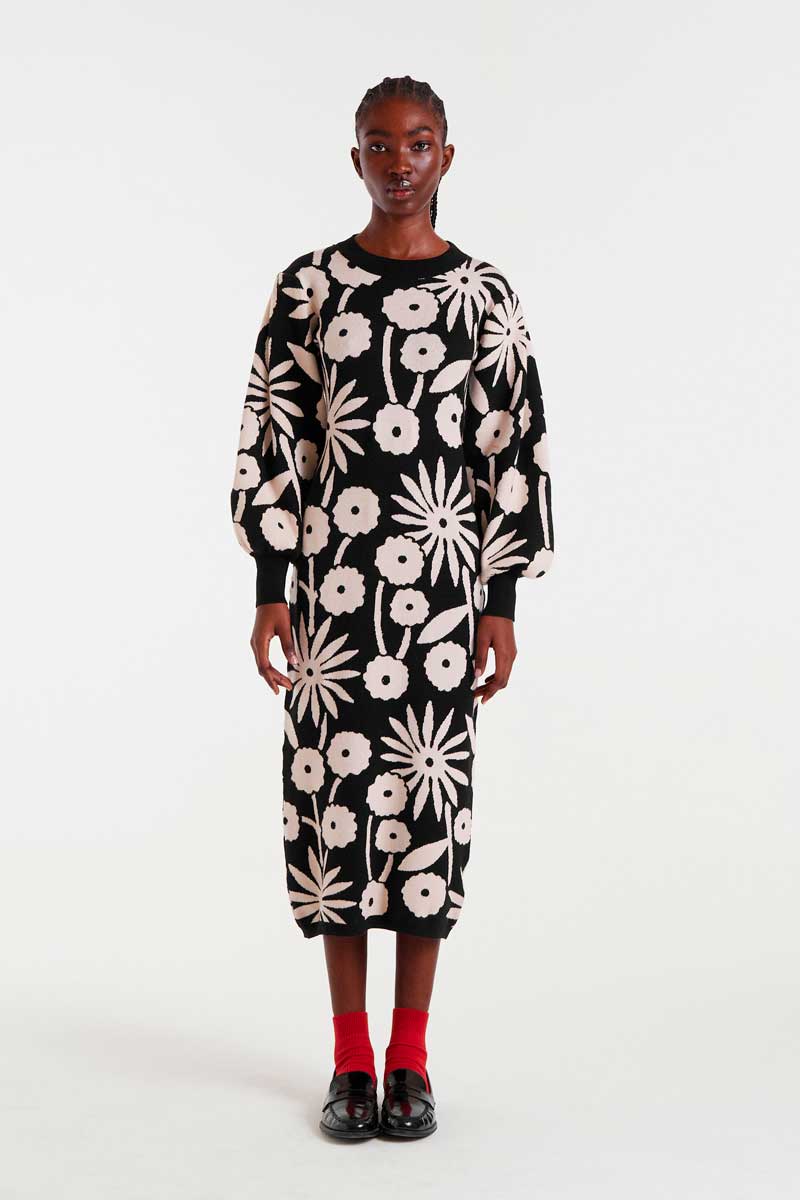 Robe Tofu Noir et Blanc Jacquard Compania Fantastica