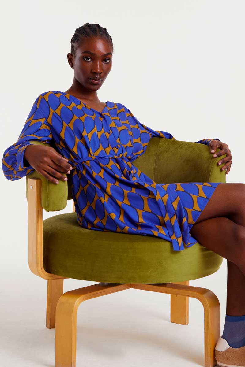 Robe Skouros Shorty Bleu Multi Compania Fantastica