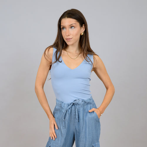 Body Valentina Sleeveless V-Neck Bleu Pâle RD Style