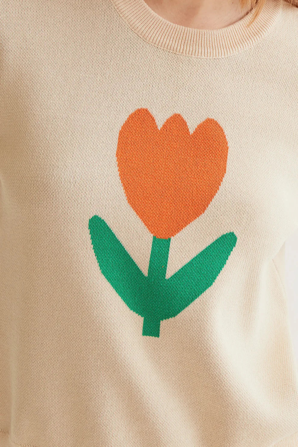 Pull Imprimé Tulipes Beige Compania Fantastica