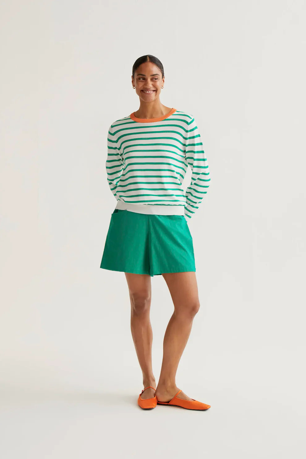 Striped White/Green Compania Fantastica Sweater