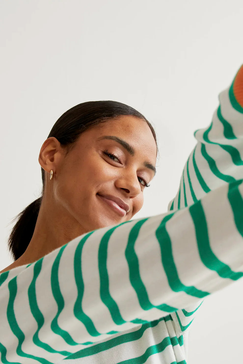 Striped White/Green Compania Fantastica Sweater