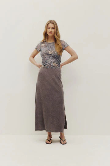 Pamerla Rib Charcoal Skirt Kuwalla Tee