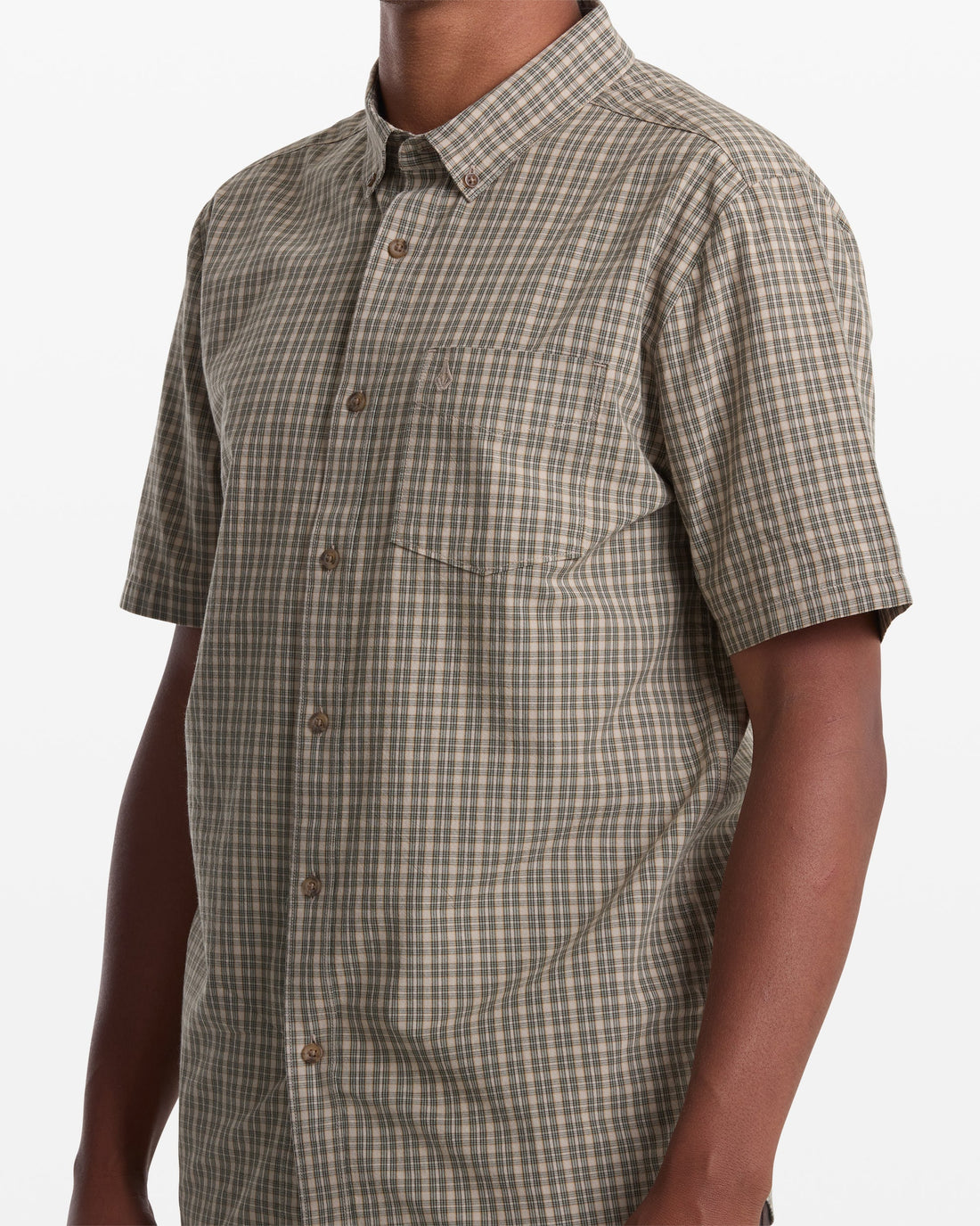 Chemise Brewster SS Beige/Vert Volcom