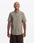 Chemise Brewster SS Beige/Vert Volcom