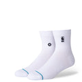Bas NBA Logoman Quarter Blanc Stance