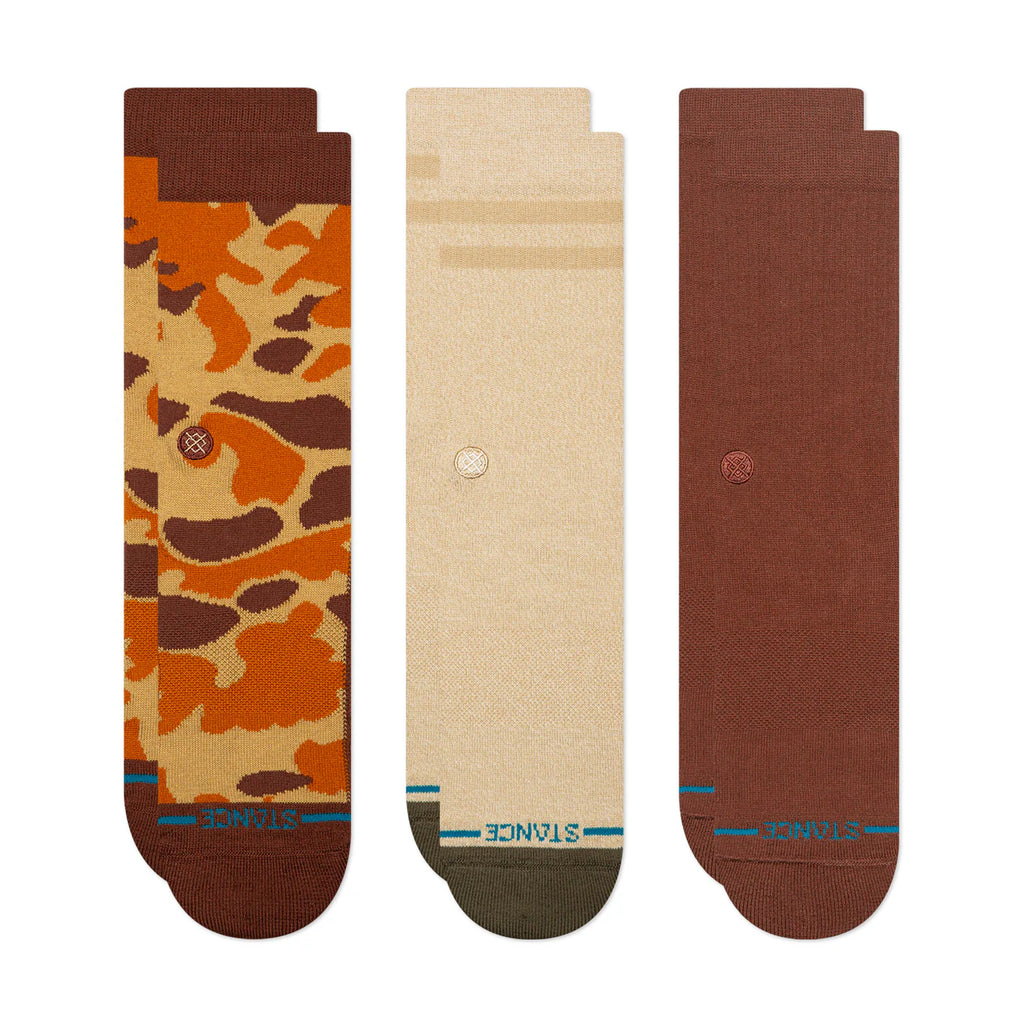 Socks 3 Pack Camo Brown Stance