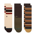 Socks 3 Pack Mill House Dark Brown Stance