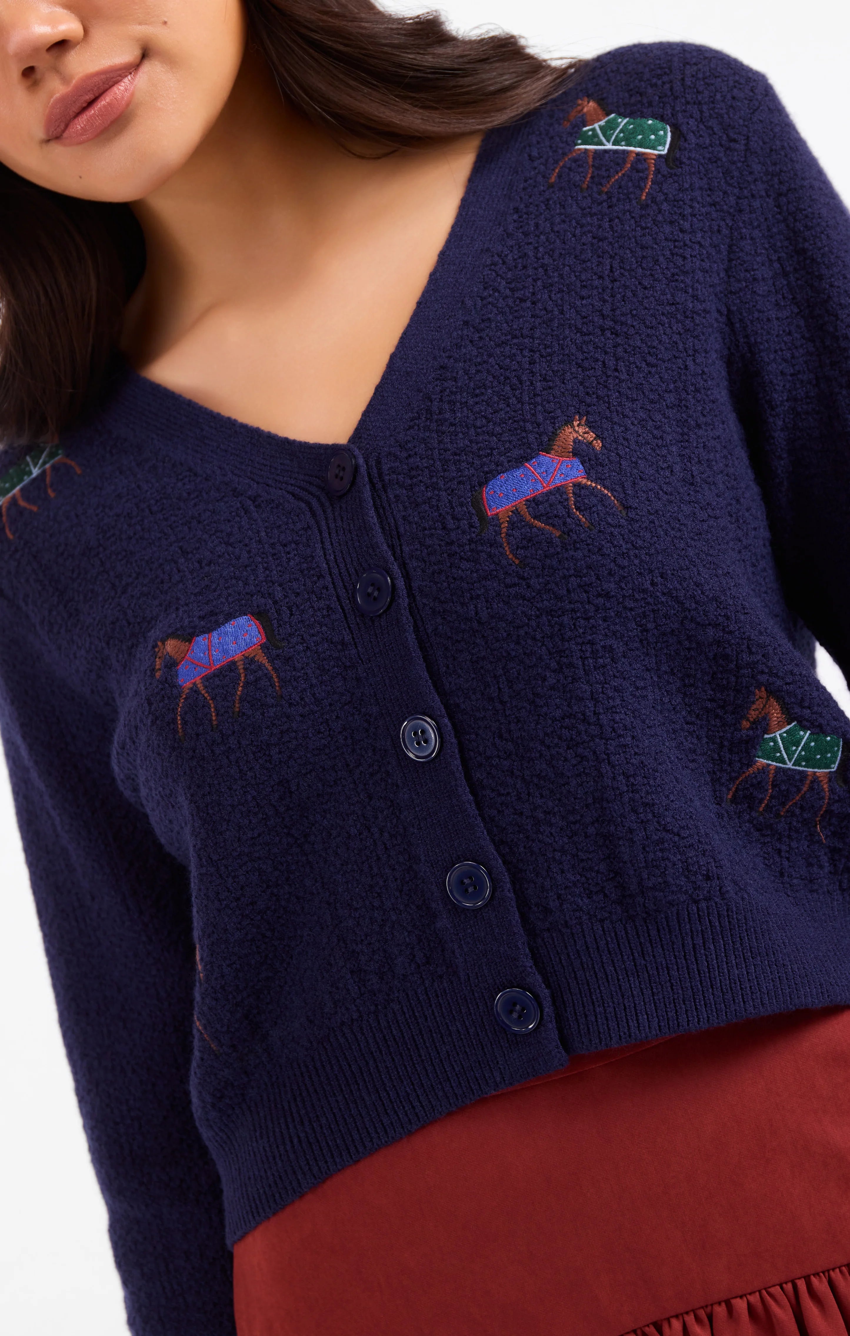 Cardigan Embroidered Horses Sadie & Sage