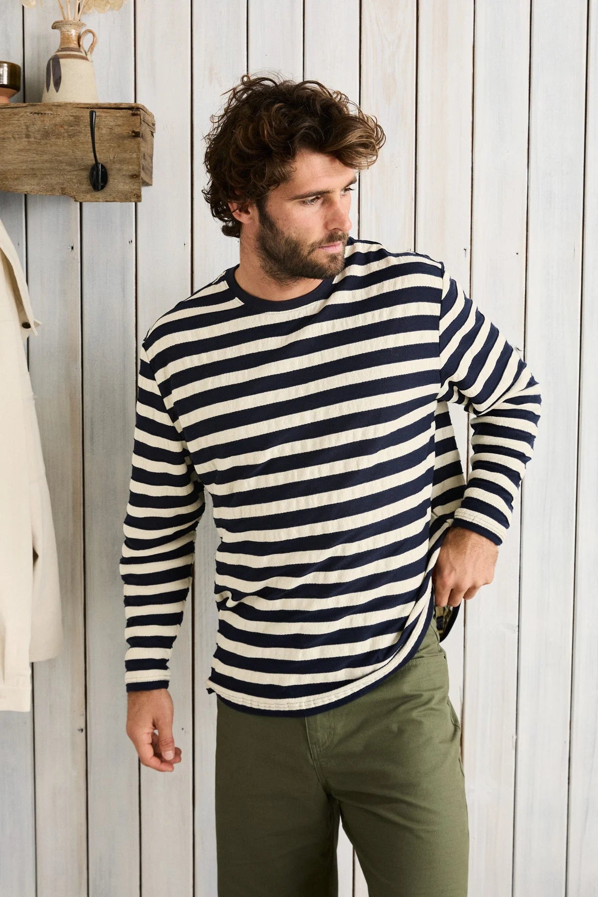 Chandail Terrain LS Bleu Marine/Crème Rhythm