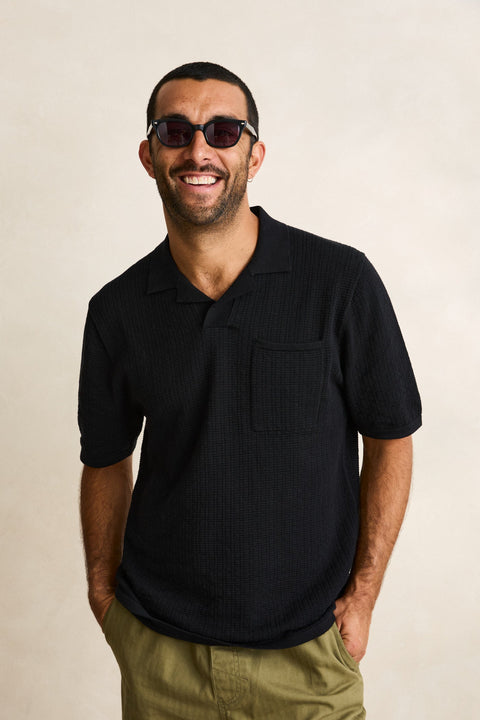 Polo Johnny Textured Noir Rhythm