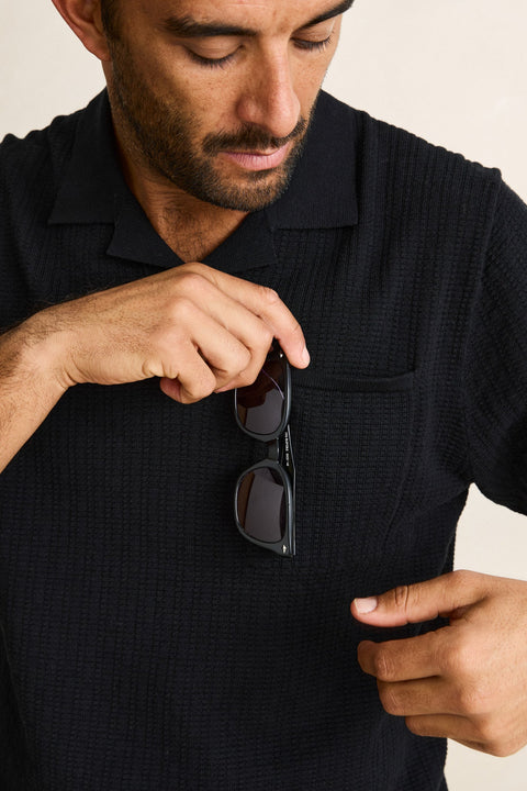 Polo Johnny Textured Noir Rhythm