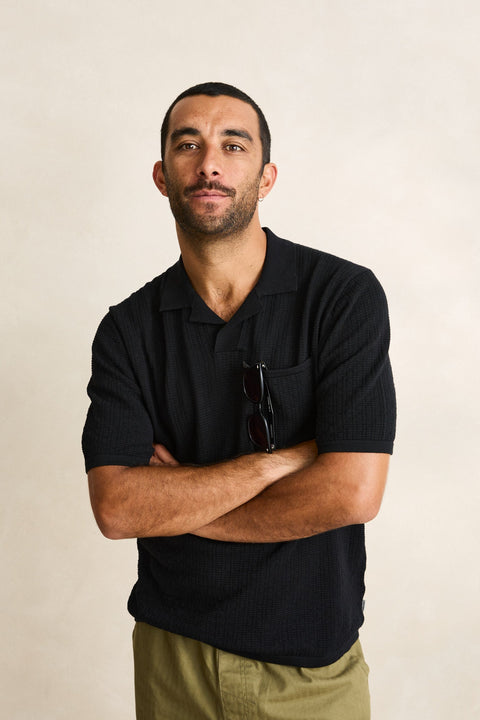 Polo Johnny Textured Noir Rhythm