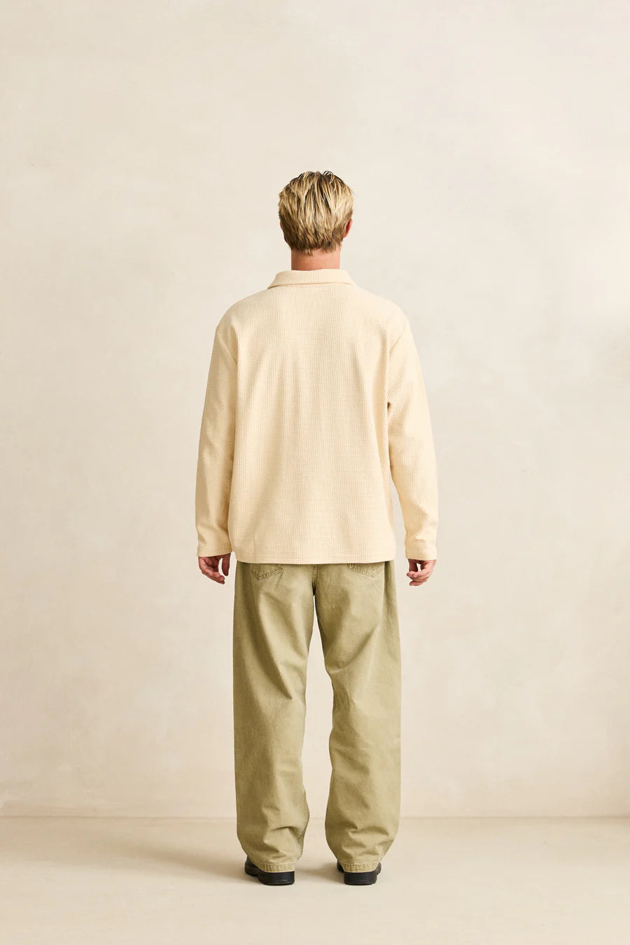 Polo Waffle Rugby LS Polo Crème Rhythm