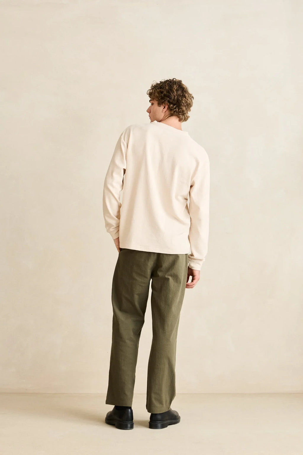 Chandail Vintage Jersey Henley Crème Rhythm